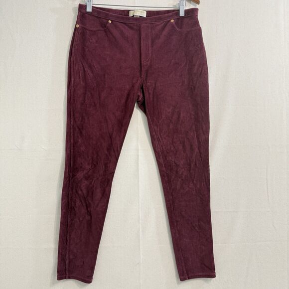 Michael Kors Skinny Corduroy Pants Stretch Womens Size P/L Burgundy - Picture 1 of 9